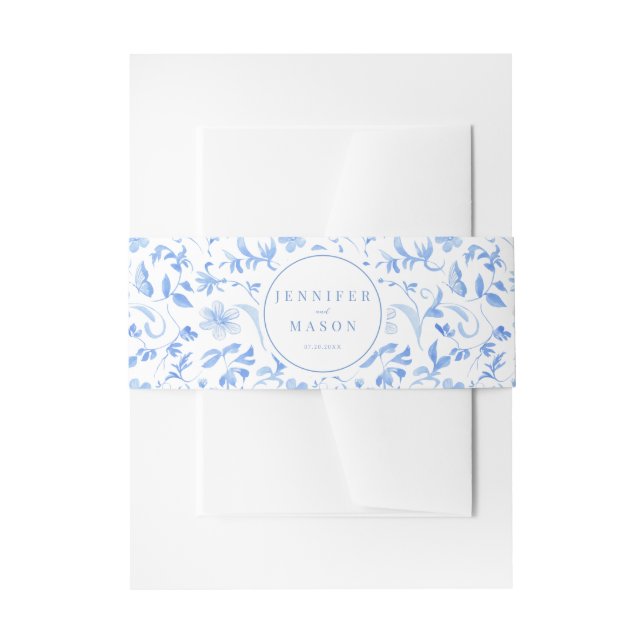 Blaue Blume Einladungsbanderole (Vorderseite Beispiel)