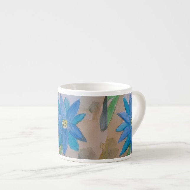 Blaue Blume Espressotasse (Vorderseite Rechts)
