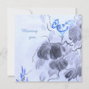 Blaue Blume Feiertagskarte