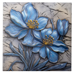 Blaue Blume Fliese