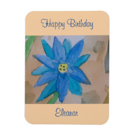 Blaue Blume Geburtstag Magnet