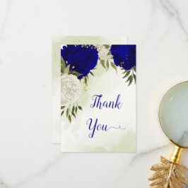 Blaue Blume, grüne Blätter Dankeskarte