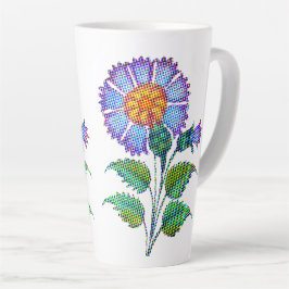 Blaue Blume Halftone Fine Art Milchtasse