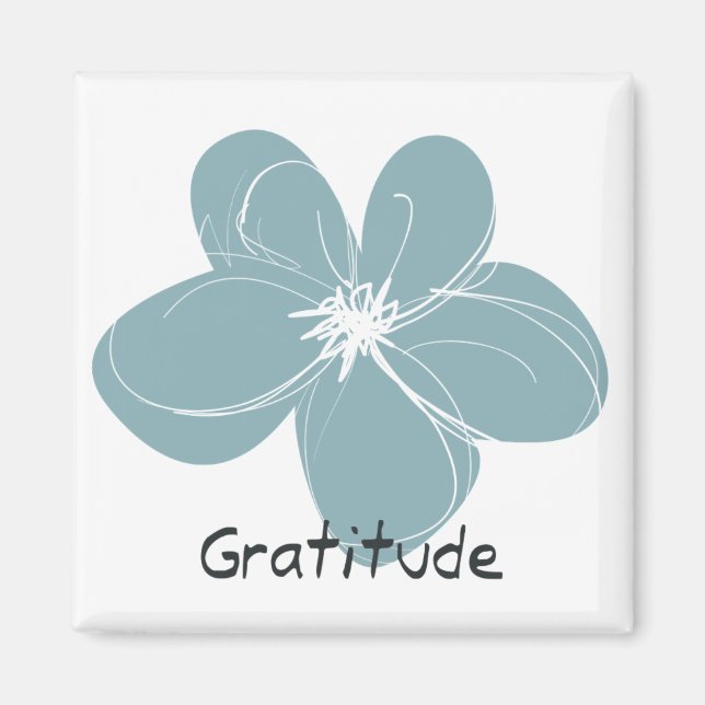 Blaue Blume Inspiration Dankbarkeit Magnet (Vorne)