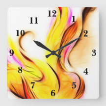 Blaue Blume Invertierte Uhr