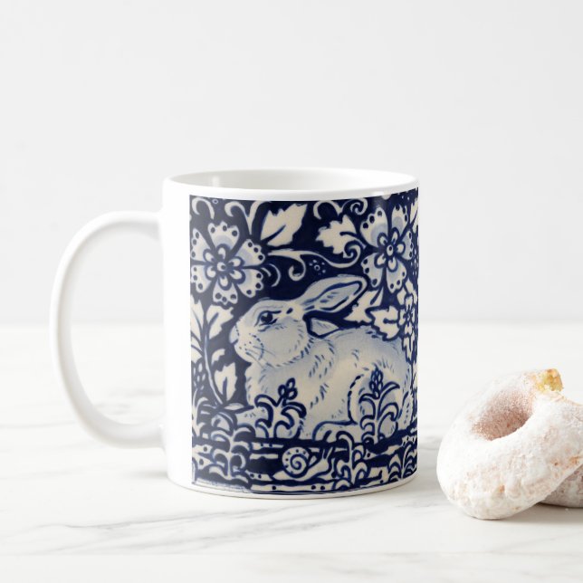 Blaue Blume Kaffeetasse (Mit Donut)