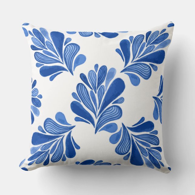 Blaue Blume Kissen (Vorderseite)