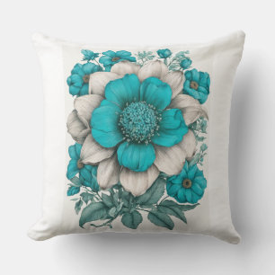 Blaue Blume Kissen