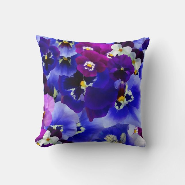 Blaue Blume Kissen (Vorderseite)
