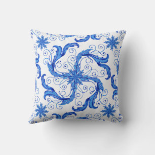 Blaue Blume Kissen