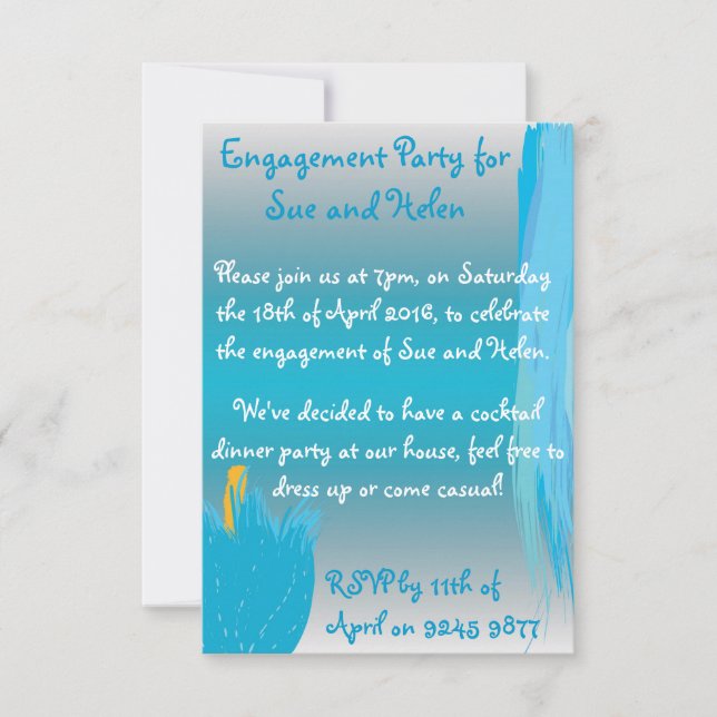 Blaue Blume laden ein Einladung (Vorderseite)