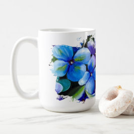 Blaue Blume Lass deinen Traum erblühen Tasse