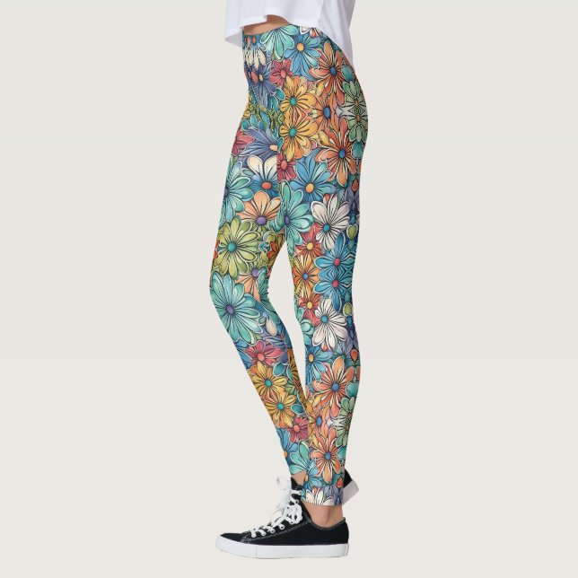 Blaue Blume Leggings (Links)
