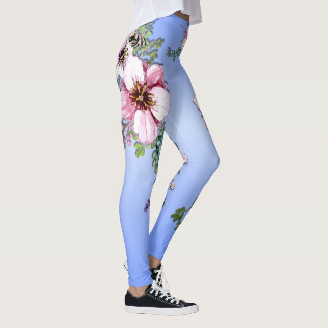 Blaue Blume Leggings (Rechts)