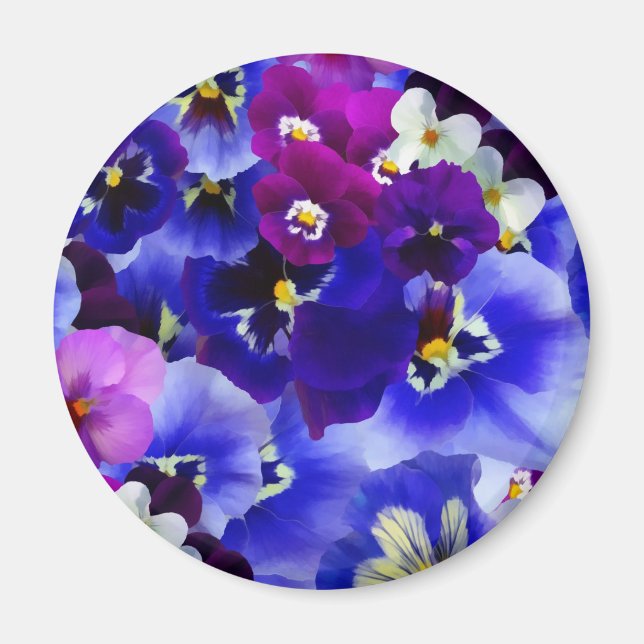 Blaue Blume Magnet (Vorne)