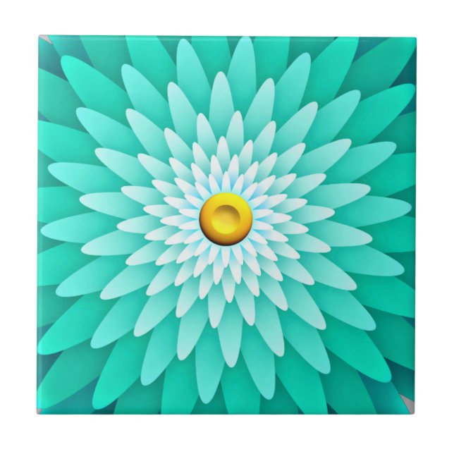 Blaue Blume Mandala-68566 Fliese (Vorderseite)