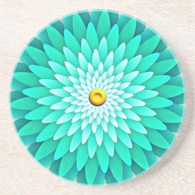 Blaue Blume Mandala-68566 Getränkeuntersetzer (Vorne)