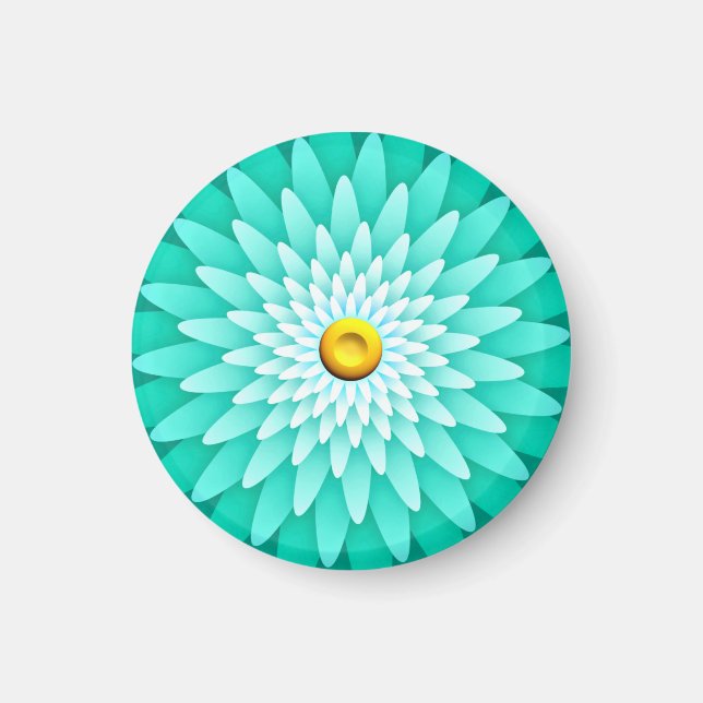 Blaue Blume Mandala-68566 Magnet (Vorne)