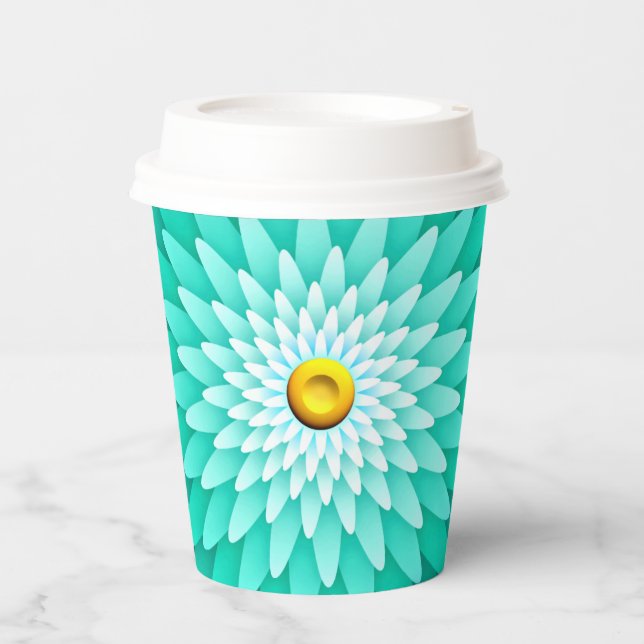 Blaue Blume Mandala-68566 Pappbecher (Vorderseite)