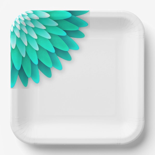 Blaue Blume Mandala-68566 Pappteller (Vorderseite)