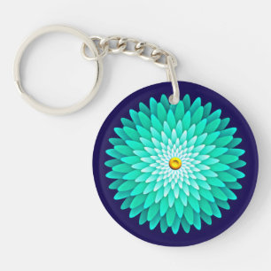 Blaue Blume Mandala-68566 Schlüsselanhänger