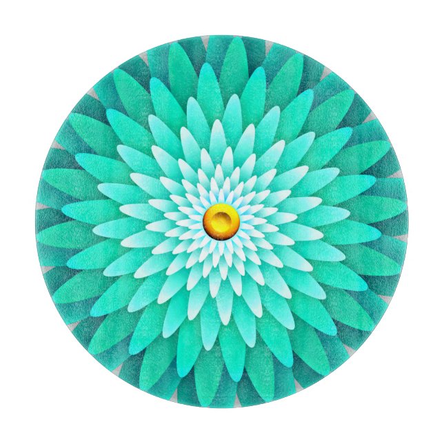 Blaue Blume Mandala-68566 Schneidebrett (Vorderseite)
