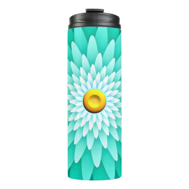 Blaue Blume Mandala-68566 Thermosbecher (Vorderseite)