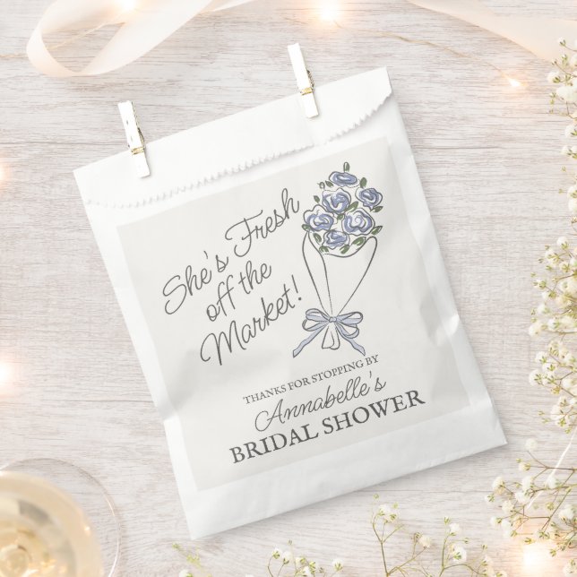 Blaue Blume Markt Frisches Brautparty Geschenktütchen (Ausgeschnitten)