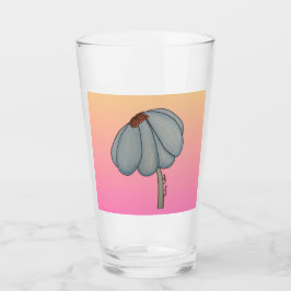 Blaue Blume mit rosa Hintergrund Glas