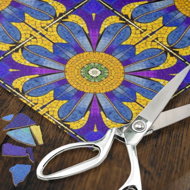 Blaue Blume Mosaikfliesen - Historisches Thema Kun Seidenpapier (Von Creator hochgeladen)