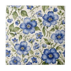 Blaue Blume nahtlos Fliese