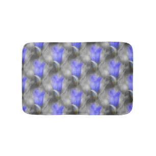 Blaue Blume Naturmuster Badematte