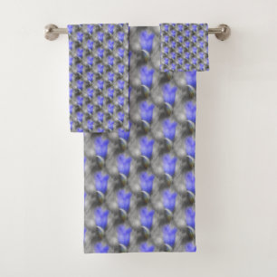 Blaue Blume Naturmuster Badhandtuch Set