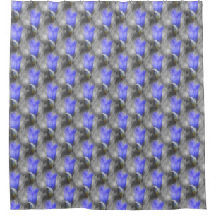 Blaue Blume Naturmuster Duschvorhang