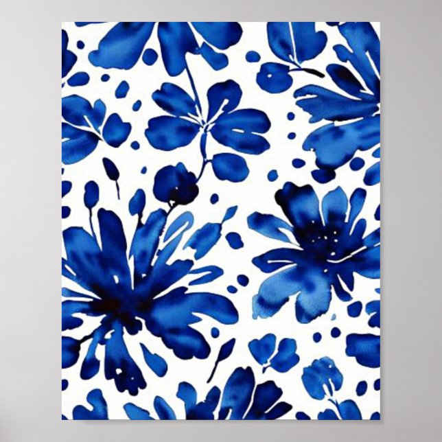 Blaue Blume Poster (Vorne)