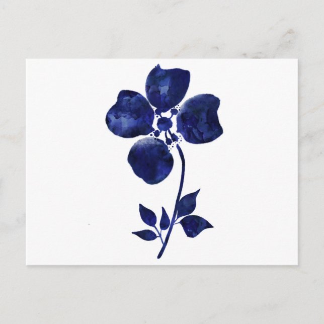 Blaue Blume Postkarte (Vorderseite)