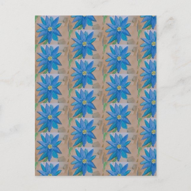 Blaue Blume Postkarte (Vorderseite)