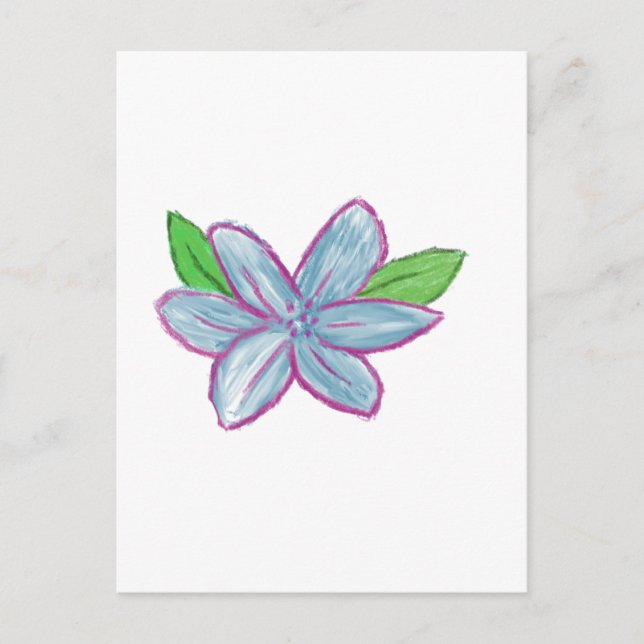Blaue Blume Postkarte (Vorderseite)