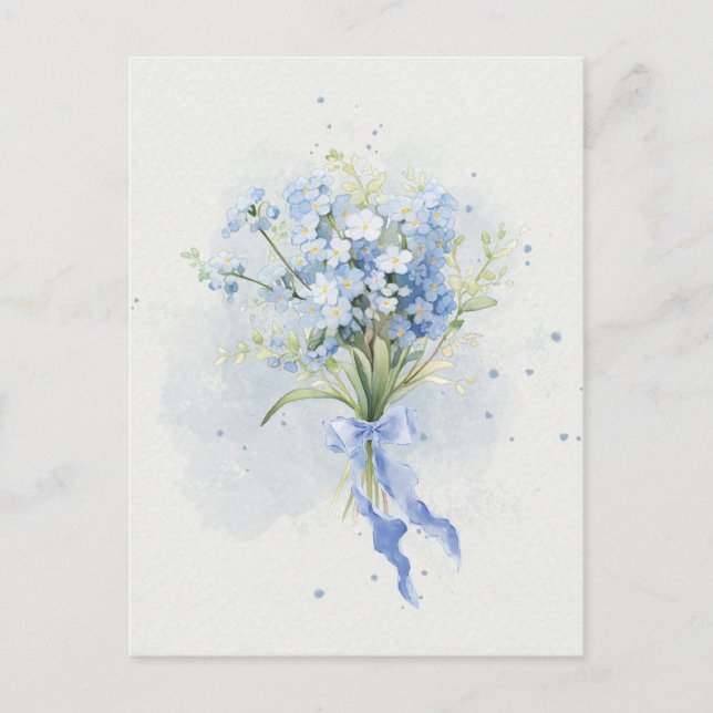 Blaue Blume Postkarte (Vorderseite)