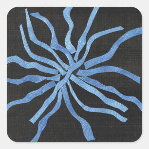Blaue Blume Quadratischer Aufkleber