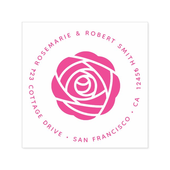 Blaue Blume Rücksendeadresse Permastempel (Design)