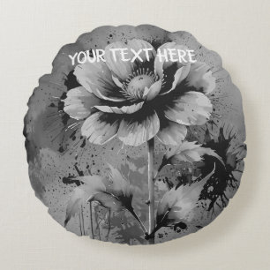 Blaue Blume Rundes Kissen