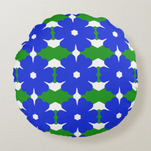 Blaue Blume Rundes Kissen