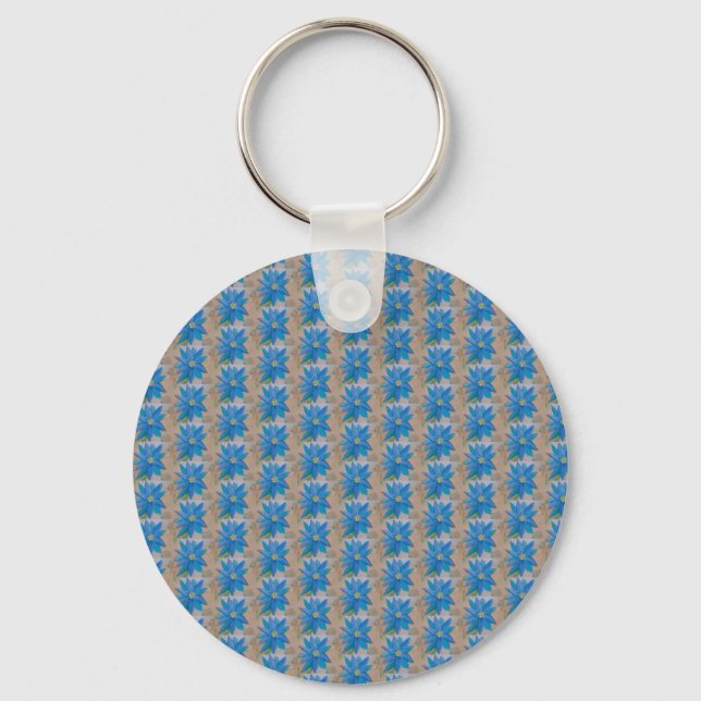 Blaue Blume Schlüsselanhänger (Vorderseite)