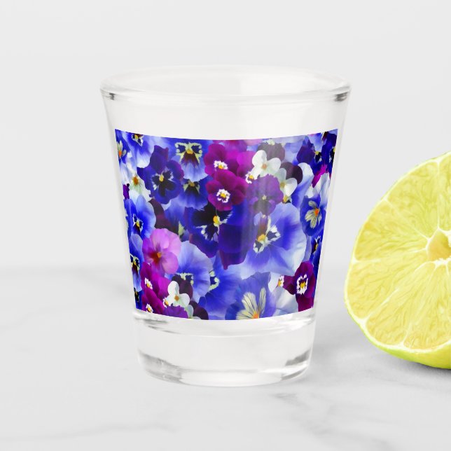 Blaue Blume Schnapsglas (Vorderseite)