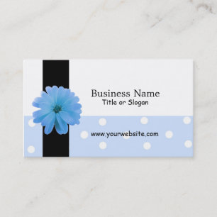 Blaue Blume Schwarzes Band Design Visitenkarte