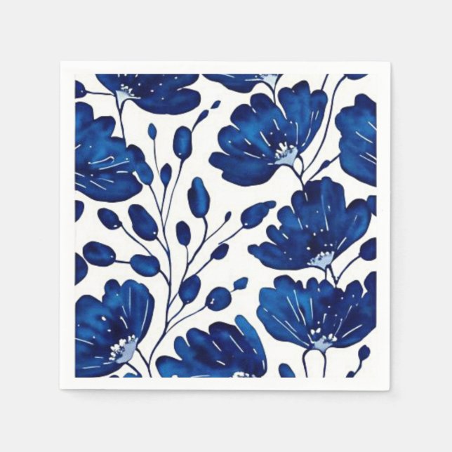 Blaue Blume Serviette (Vorderseite)