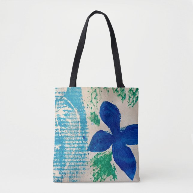 Blaue Blume Tasche (Vorderseite)