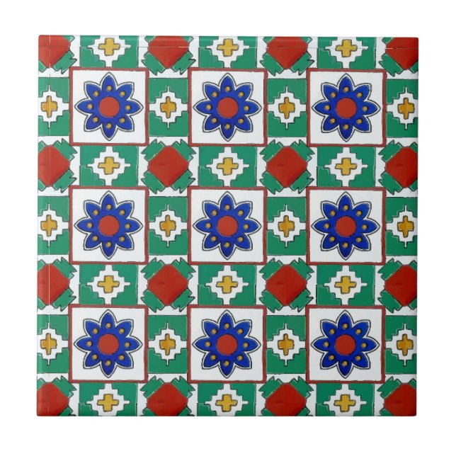 Blaue Blume Tile Mural Fliese (Vorderseite)