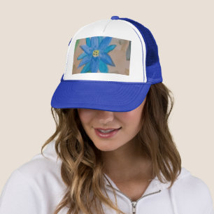 Blaue Blume Truckerkappe